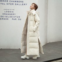 오리털패딩 여성 롱 패딩 2021 겨울 여성 자켓 경량 지퍼 방풍 두꺼운 후드
