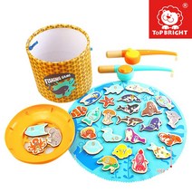 자석 아기낚시놀이 물고기 낚시게임 세트 원목낚시대