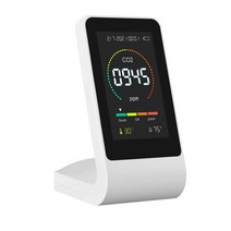 공기질측정 실내공기 미세먼지 대기질 3 in1 co2 미터 스마트 대기 질 감지기 온도, 하얀색