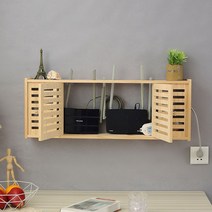 와아피이 셋탑박스 정리함 벽 선반 벽걸이 수납장 숨기기, 상세이페이지 참고, [솔리드 우드 프레임] 두꺼워진 루버