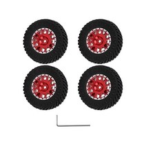 BQLZR RC 레드휠 타이어 FMS용 10스포크 55mm 교체용 FCX24 118 124 4팩