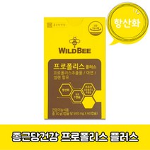 종근당건강 와일드비 프로폴리스 플러스 아연 셀렌 환절기 면역 향균 식약처 2개월분 30g, 60캡슐, 2개