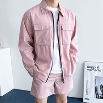 데일트 남자 나일론 투포켓 오버핏 바람막이 셔츠 자켓