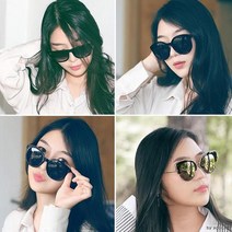 라운드선글라스 [퀵도매] 접이식 썬글라스 캣츠선글라스 오버사이즈선글라스 여성 선글라스/미러 케이스