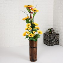 조아트 해바라기 작품 8종 모음 라탄화병 조화화분 개업이사선물, 01. 목통 해바라기 작품(소)
