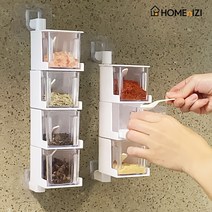 홈앤이지 깔끄미 멀티 회전 수납함 3단 4단 벽걸이 양념통 세트, 3단 2개