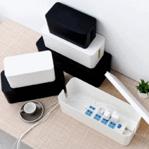 쇼핑1번지 멀티탭 정리함 콘센트 탈착식 전선정리함, 화이트 중형 1개