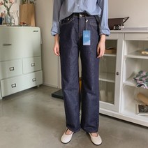 린다샵 여성용 생지 일자 데님 팬츠-PT9176K21
