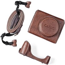 rieibi g7 x g7x ii g7x iii 케이스 canon powershot g7x g7x mark ii g7x mark iii dslr 카메라용 빈티지 가죽 카메라, 커피