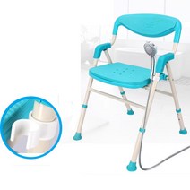 DLi 샤워기거치대 목욕의자 노인 환자용 장애인 접이식 욕실 샤워의자, BLUE, 1개
