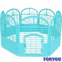 ForU119 애견 용품 강아지 울타리 펜스 플라스틱 블루 조립형 애견출입문 펫도어