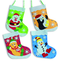 크리스마스 펠트 양말가방 만들기(단품) / DIY펠트양말만들기 크리스마스장식 펠트공예