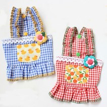 MOCO 강아지옷 플라워 모티브 블라우스, 레드