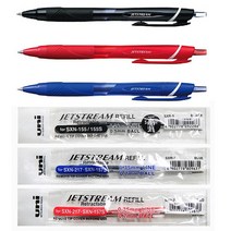 유니 미쯔비시 제트스트림 볼펜 0.7mm SXN-150-07 리필심 1개입 고급볼펜 필기볼펜, 1개, 0.7 볼펜_리필심 -블랙(1개입)