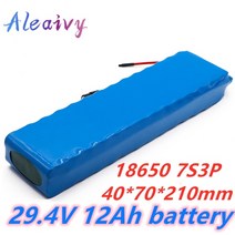 전동킥보드 배터리 24v 12ah 7s3p 29.4v 12000mah 리튬 이온 팩 전기 자전거 스쿠터 휠체어 용 20a 평형 bms 포함, 없음