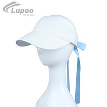 루페오 여성 리본 와이드챙 골프 썬캡, 화이트