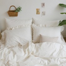 [포홈] 린넨 프릴 베개커버, 선택완료