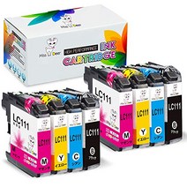 [Amazon.co.jp 한정] [Miss Deer] Brother LC111-4pk 형제 호환 잉크 카트리지 유익한 8개 멀티팩 4색(2BK+2C+2M+2Y) 대용량 타입 고품질 잔량 표시 기능 첨부