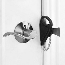 침입방지 휴대용 방문 안전 도어락.티큐브, 블랙