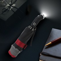 튼튼한파라솔 파라솔 이쁜파라솔 가벼운파라솔 원터치 방풍 자동 우산 LED 손전등 반사 스트라이프 역광 비, 09 Vinyl - wine red