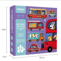 퍼즐놀이 6종류 탈것25P 자동차 조각놀이 도형맞추기 유아 아이 선물 어린이집 교구 창의력 향상 덤프트럭 소방차