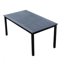 라탄테이블세트 야외 테라스야외 테이블과 의자 정원 레저 발코니 부식 방지 목재 식탁과 간단한 금속