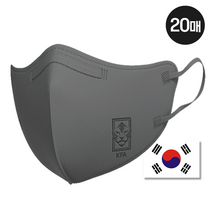 진짜 국가대표가 쓰는 국가대표마스크 KF94 새부리형 화이트/블랙/그레이. 카타르 응원 국가대표축구팀 KFA, 20매, 그레이