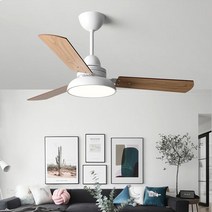 해외직구상품 천장선풍기 LED조명 우드 실링펜 천장 실링팬, 블랙(106cm)