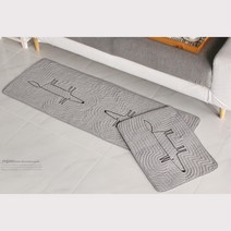 겨울용 목화솜누빔 여우포인트 주방 발매트 홈꾸미기 씽크대매트 바닥쿠편매트 발닦기, 발매트-오렌지