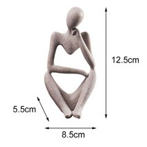현대 추상 조각 수지 예술적 사상가 피규어 생각하는 사람 생일 선물, 07 Thinking left