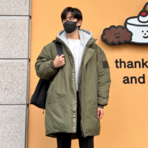 남자 가을 겨울 오버핏 롱 야상 개파카 패딩 점퍼 (3344)