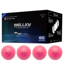 웰키 60구 화이트/컬러 골프공 고반발 비거리 전용 60알 1세트 wellky golf, 베이비핑크, 60개입