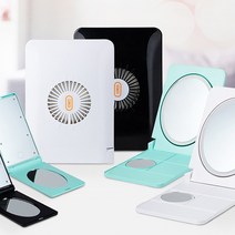 팬램프LED미러 충전식 3in1 손선풍기 LED조명 손거울, 03.팬램프LED미러_민트