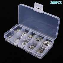 스냅링 200pcs 304 스테인레스 외부 고정 써클립 c-클립 와셔 스냅 고정 링 구색 키트