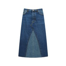 메종 마르지엘라 [MAISON MARGIELA] 여성 하이웨이스트 데님 스커트 블루 QMG22FRSK001BL