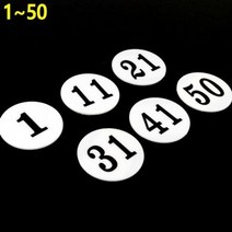 1P 원형 60mm 아크릴 번호판 1~50WC408CB, 7, 색상