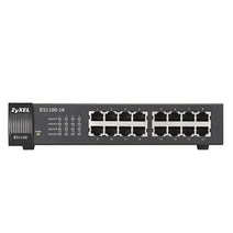 Zyxel 16포트 언매니지드 고속 이더넷 스위치 - 쉬운 전원 켜기/끄기 [ES1100-16]