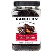 Sanders 오리지널 스몰 배치 다크 초콜릿 씨 솔트 캐러멜 통 946.4ml(32온스)