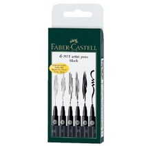파버카스텔 M 파츠 (XS 소모품 B F 자재 블랙 아티스트펜 PITT 6입, 1개, 1개
