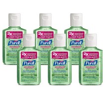 퓨렐 고급 손세정제 6팩 수딩 젤 신선한 향 알로에 2 floz 여행용, 여행용 사이즈 플립 캡 보틀 (6팩)