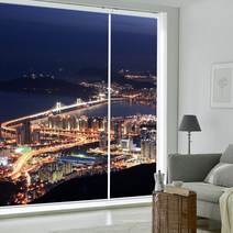 웰텍스 실사롤스크린 도시풍경 사진 UV프린트 랜드마크 야경 그림 블라인드