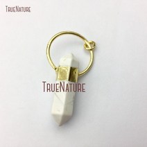10 pcs 탑 셀러 howlite 펜 던 트 골드 도금면 처리 된 더블 종료 포인트 55x30mm pm14979