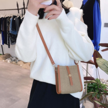 오너클랜 여성 데일리 스트릿 예쁜 끈 캔버스 미니 크로스백