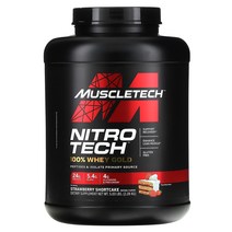 머슬테크 Nitro Tech 100 유청 골드 쿠키 앤 크림 맛 907g, 스트로베리숏케이크, 2.03파운드