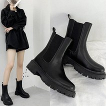 사이드 니트라인 데일리 통굽 첼시 부츠 여성앵클부츠