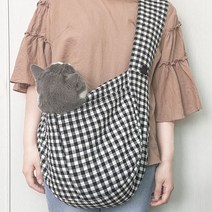 엠코코 강아지 포대기 슬링백 이동가방, 블랙