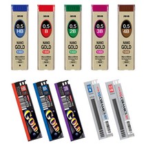 0.5mm 샤프심 세라믹/골드/자바나노, 03) 나노골드 샤프심, 2B 0.5mm (12개입)