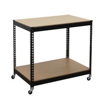 스피드랙 철제 이동식선반 트롤리, 블랙-가로800x깊이400x높이900x2단