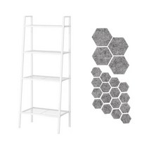 [당일출고/무료배송] 이케아 LERBERG 철제선반 (60x35x148cm)과 FIXA 바닥보호스티커세트, 1개, 화이트+FIXA 바닥보호스티커, 화이트