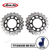 Arashi 오토바이 CNC 완전 부동 플로팅 브레이크 디스크 로터 에 YAMAHA V MAX 1700 2009- 2011 2012 2013 2014 2015 2016 V1700, 검정색+파랑나사